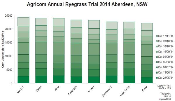 Agricom Annual Ryegrass Trial 2014 Aberdeen NSW